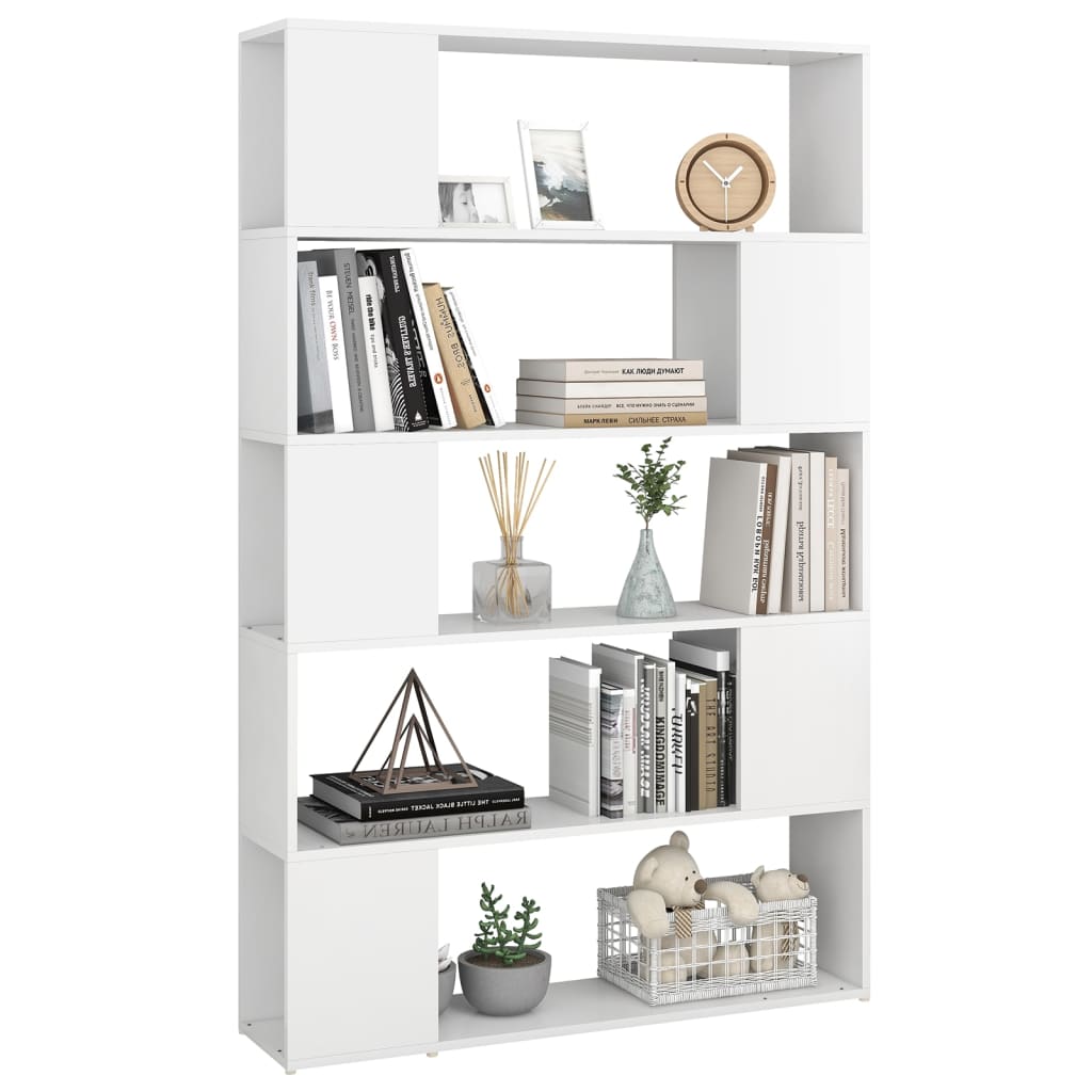 8720286651537_g_en_hd_4 vidaXL Book Cabinet Room Divider White 100x24x155 cm Engineered Wood - Image 7
