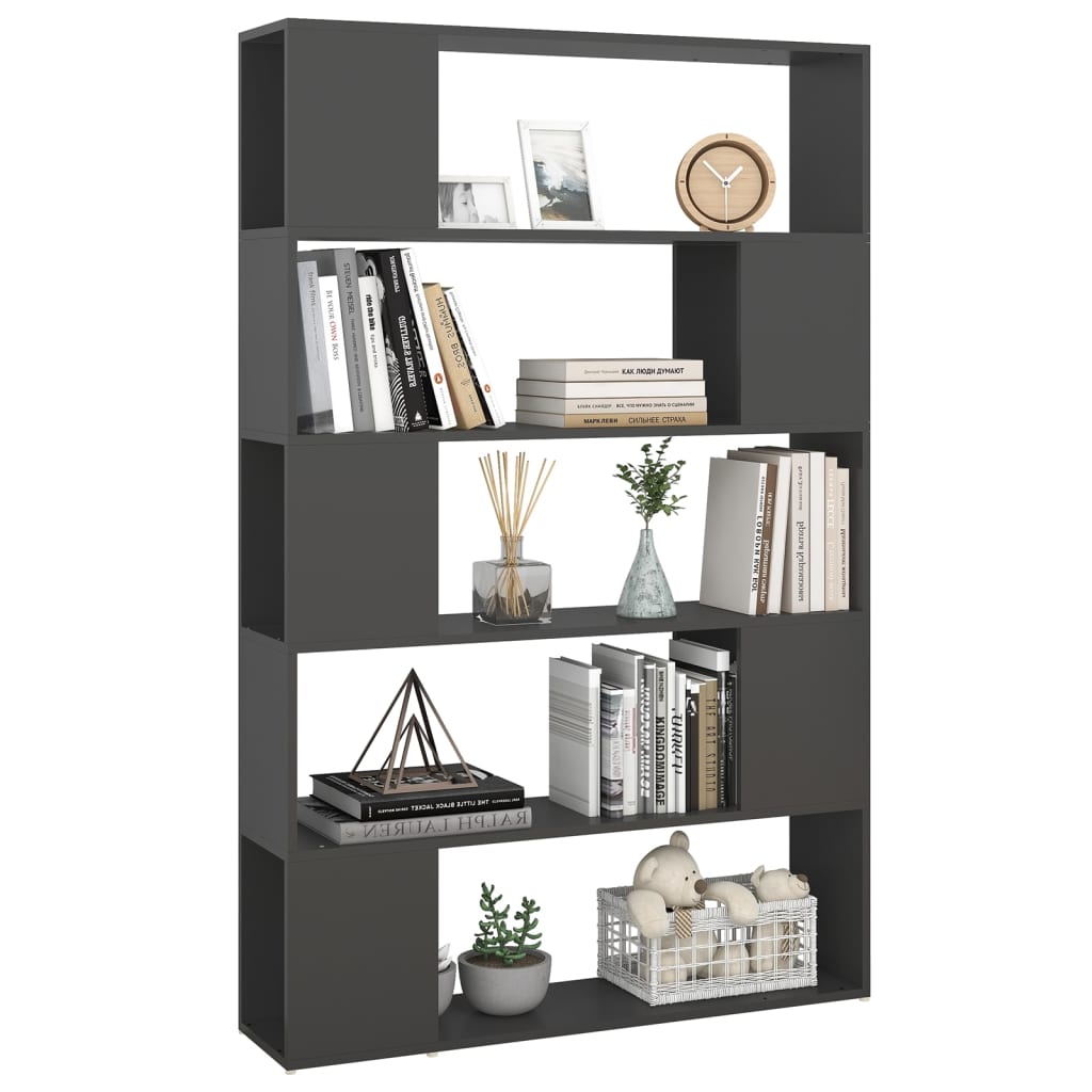 8720286651551_g_en_hd_4 vidaXL Book Cabinet Room Divider Grey 100x24x155 cm Engineered Wood - Image 7