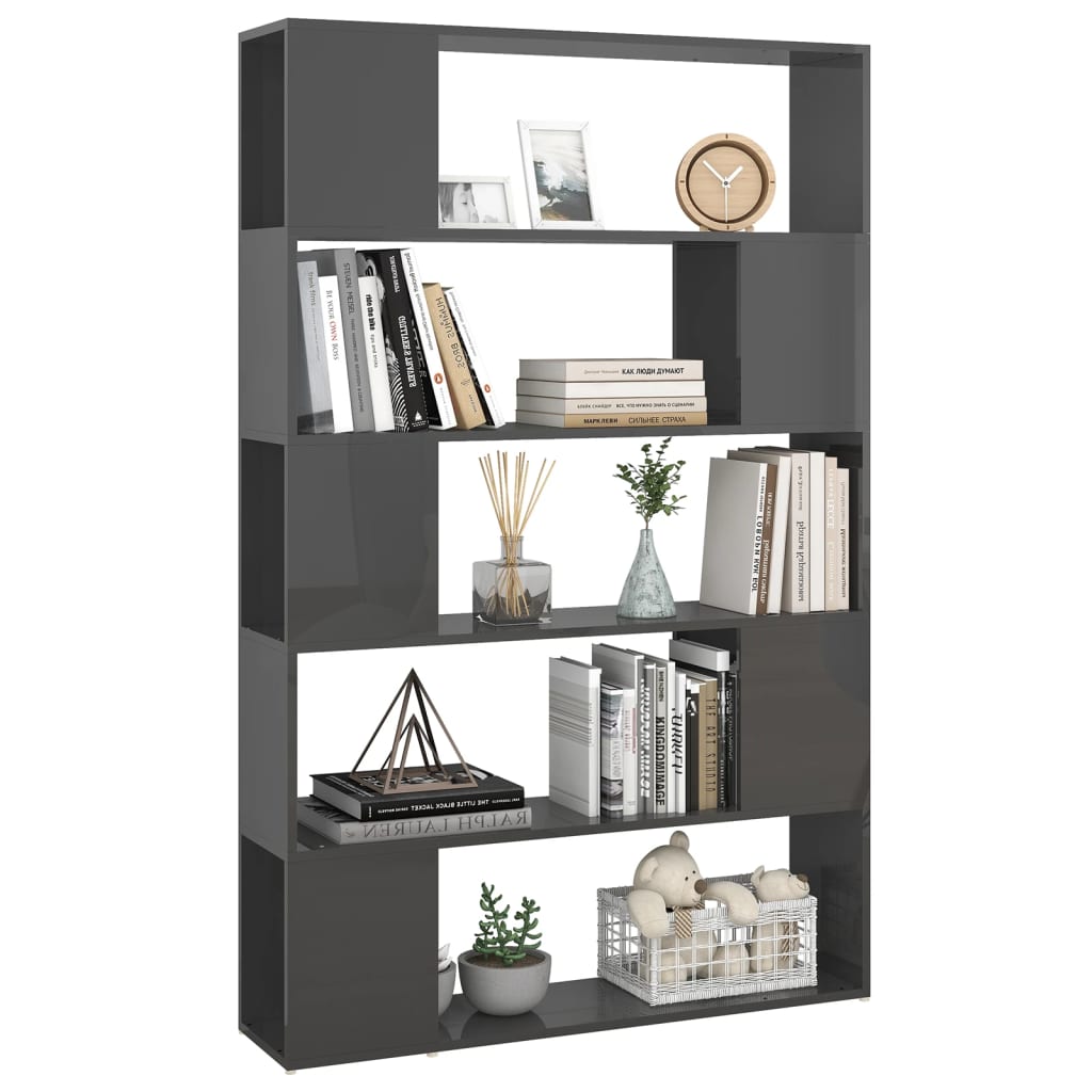 8720286651612_g_en_hd_4 vidaXL Book Cabinet Room Divider High Gloss Grey Engineered Wood - Image 7