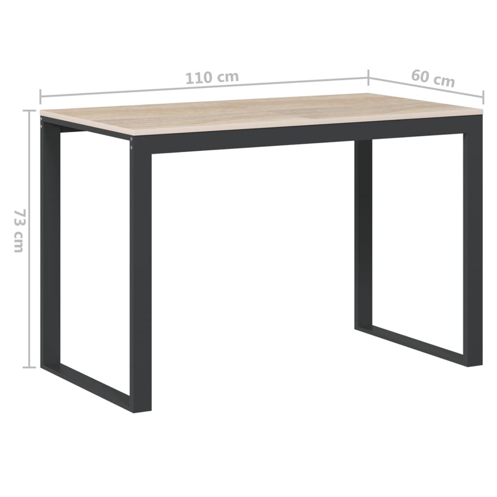 8720286652367_g_en_hd_4 vidaXL Computer Desk Black and Oak 110x60x73 cm Engineered Wood - Image 6