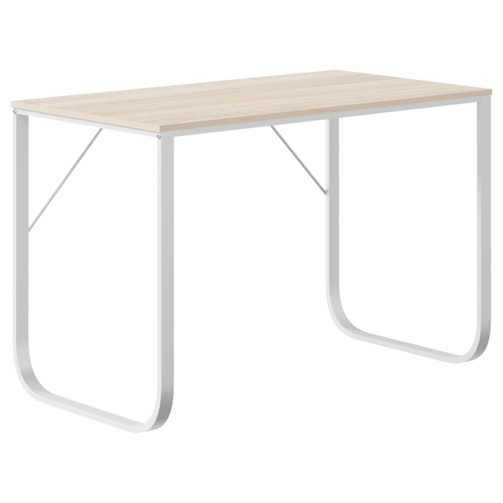 8720286652398_a_en_hd_1 vidaXL Computer Desk White and Oak 110x60x73 cm Engineered Wood - Image 2