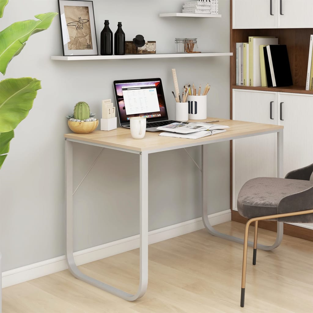 8720286652398_m_en_hd_1 vidaXL Computer Desk White and Oak 110x60x73 cm Engineered Wood - Image 1