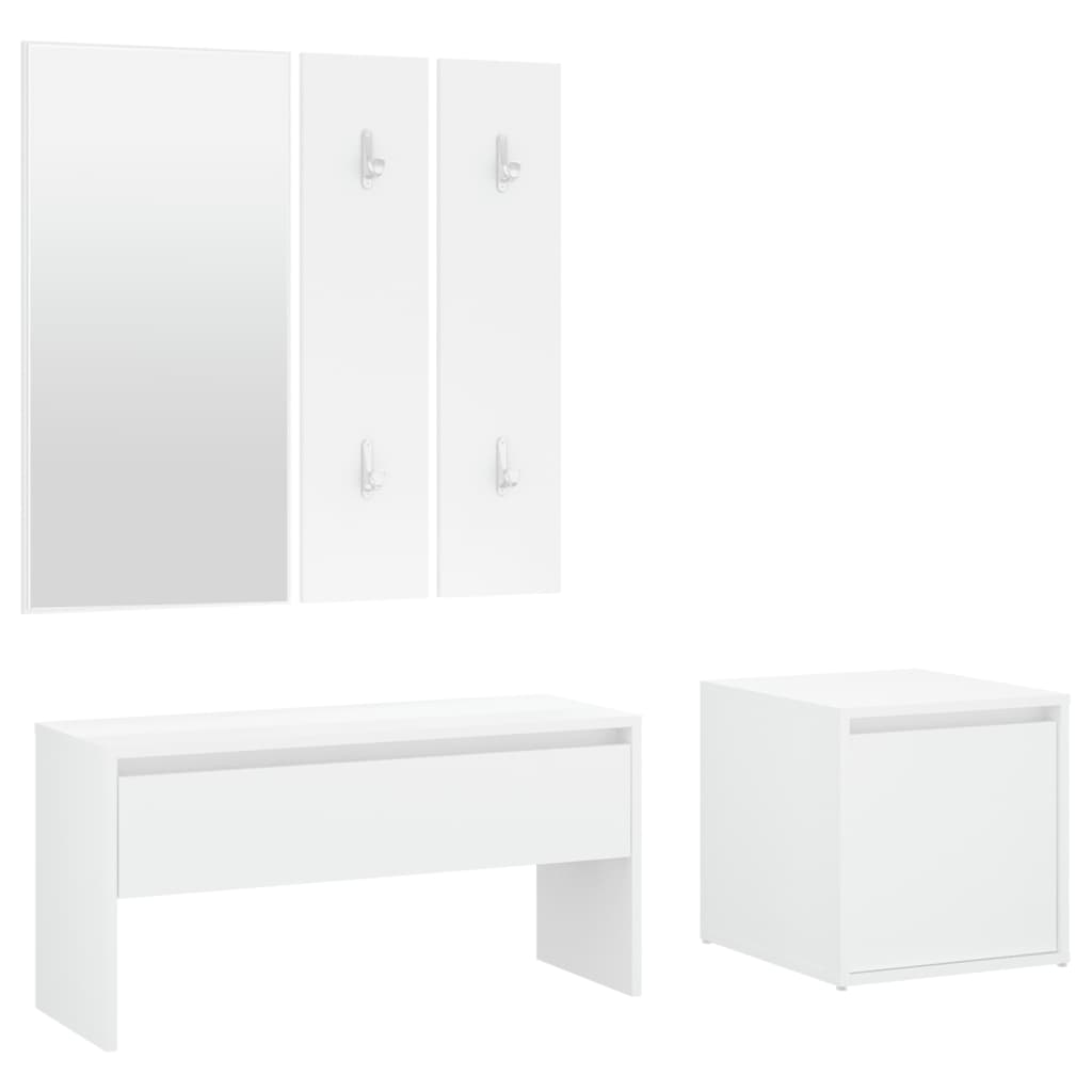 8720286661123_a_en_hd_1 vidaXL Hallway Furniture Set White Engineered Wood - Image 2