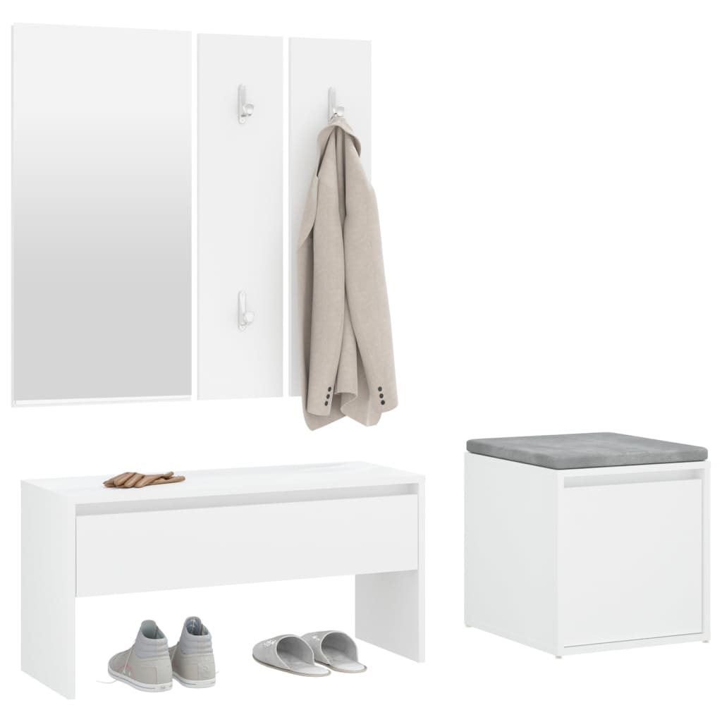 8720286661123_g_en_hd_2 vidaXL Hallway Furniture Set White Engineered Wood - Image 5