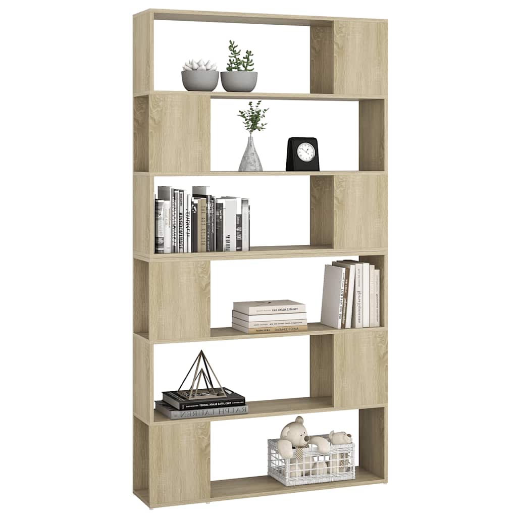 8720286661420_g_en_hd_2 vidaXL Book Cabinet Room Divider Sonoma Oak 100x24x188 cm - Image 5