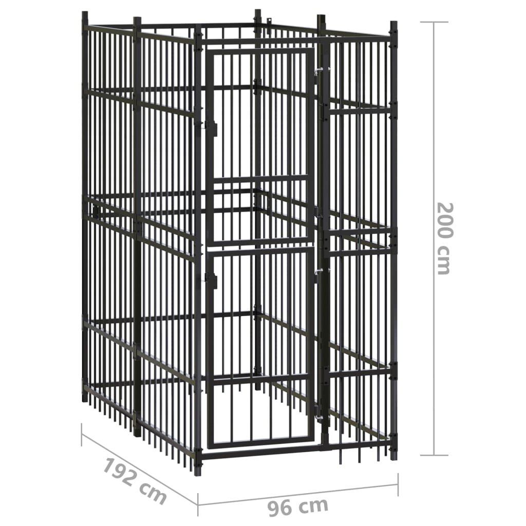 8720286661666_g_en_hd_6 vidaXL Outdoor Dog Kennel Steel 1.84 m² - Image 7