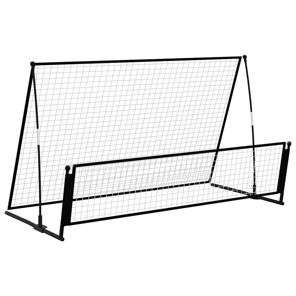8720286662380_a_en_hd_1 vidaXL 2 in 1 Soccer Rebounder Football Goal 202x104x120 cm Steel - Image 2