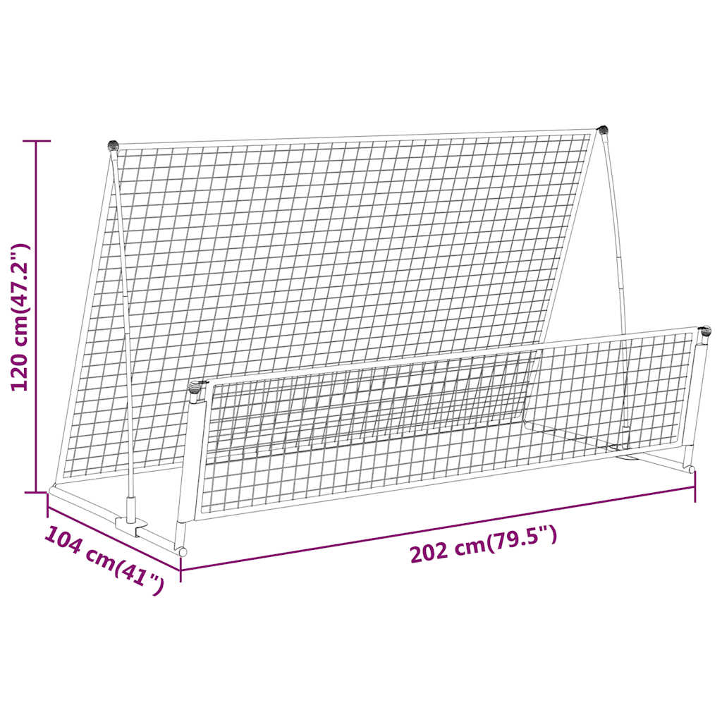 8720286662380_g_en_hd_4 vidaXL 2 in 1 Soccer Rebounder Football Goal 202x104x120 cm Steel - Image 6