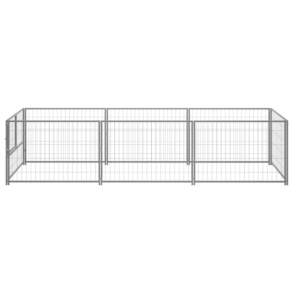 8720286663752_g_en_hd_1 vidaXL Dog Kennel Silver 3 m² Steel - Image 2
