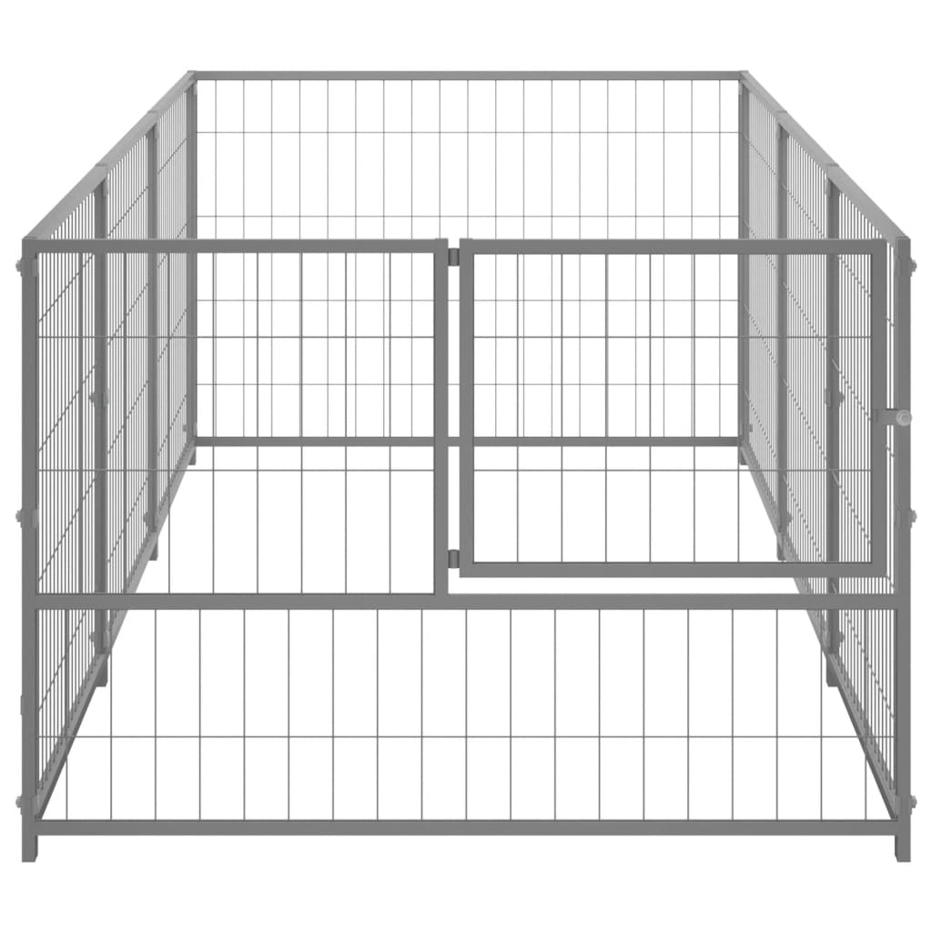 8720286663752_g_en_hd_2 vidaXL Dog Kennel Silver 3 m² Steel - Image 3
