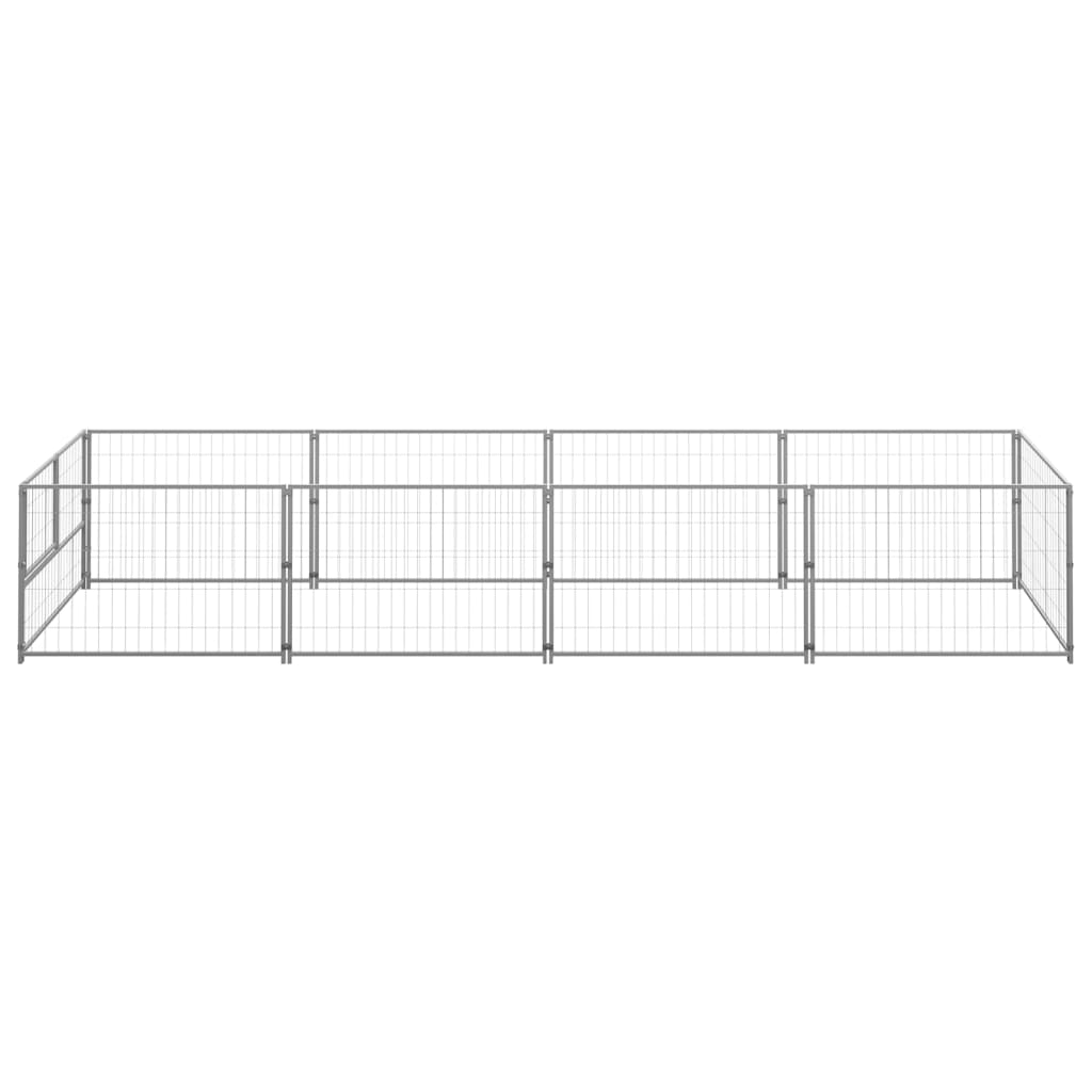 8720286663769_g_en_hd_1 vidaXL Dog Kennel Silver 4 m² Steel - Image 2