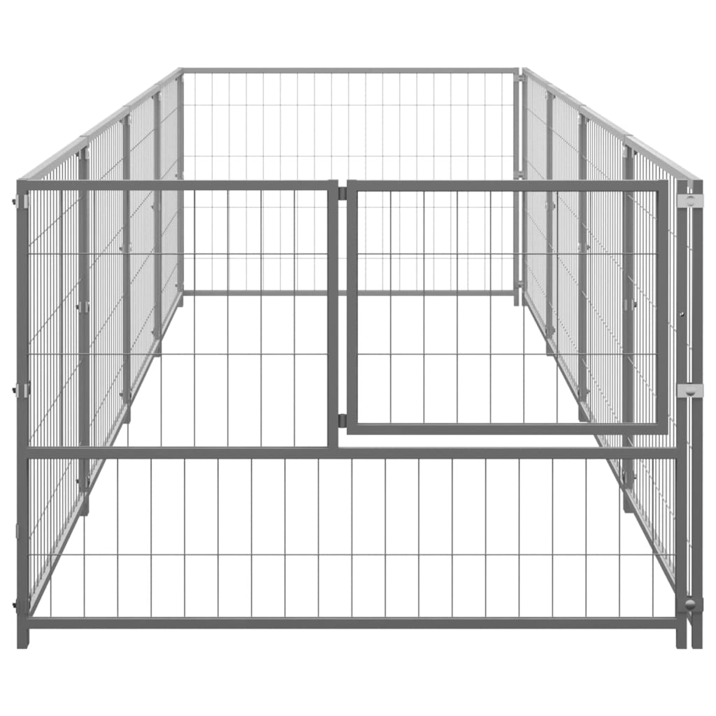 8720286663769_g_en_hd_2 vidaXL Dog Kennel Silver 4 m² Steel - Image 3