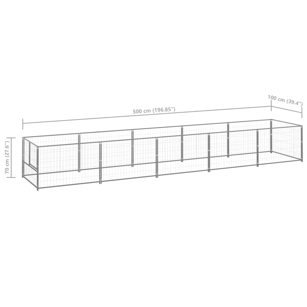 8720286663776_g_en_hd_5 vidaXL Dog Kennel Silver 5 m² Steel - Image 6