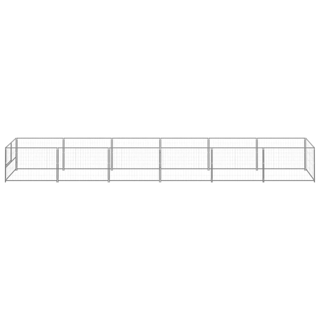 8720286663783_g_en_hd_1 vidaXL Dog Kennel Silver 6 m² Steel - Image 2