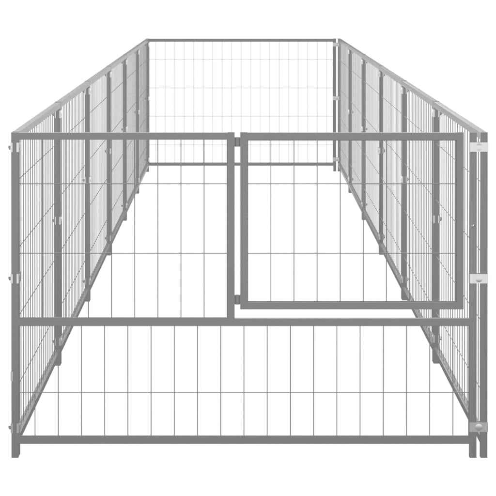 8720286663783_g_en_hd_2 vidaXL Dog Kennel Silver 6 m² Steel - Image 3