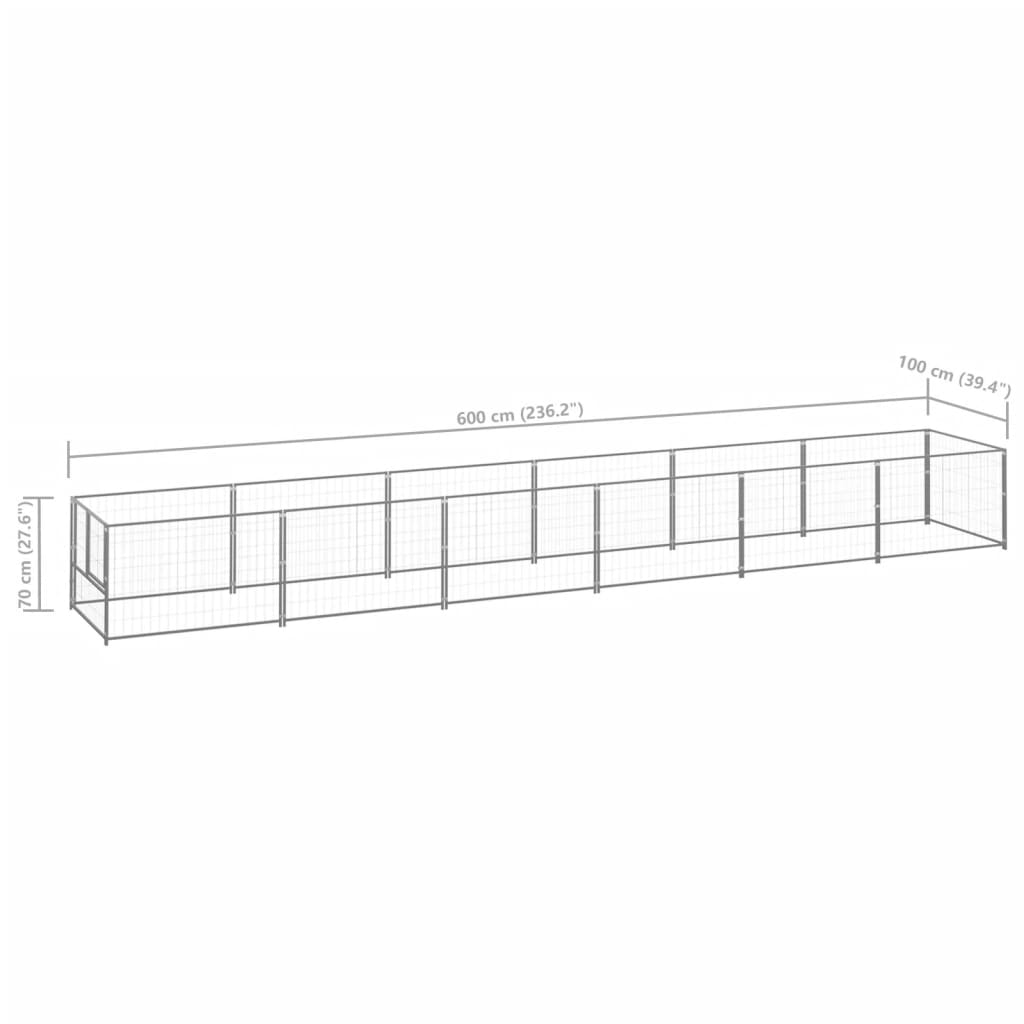 8720286663783_g_en_hd_5 vidaXL Dog Kennel Silver 6 m² Steel - Image 6