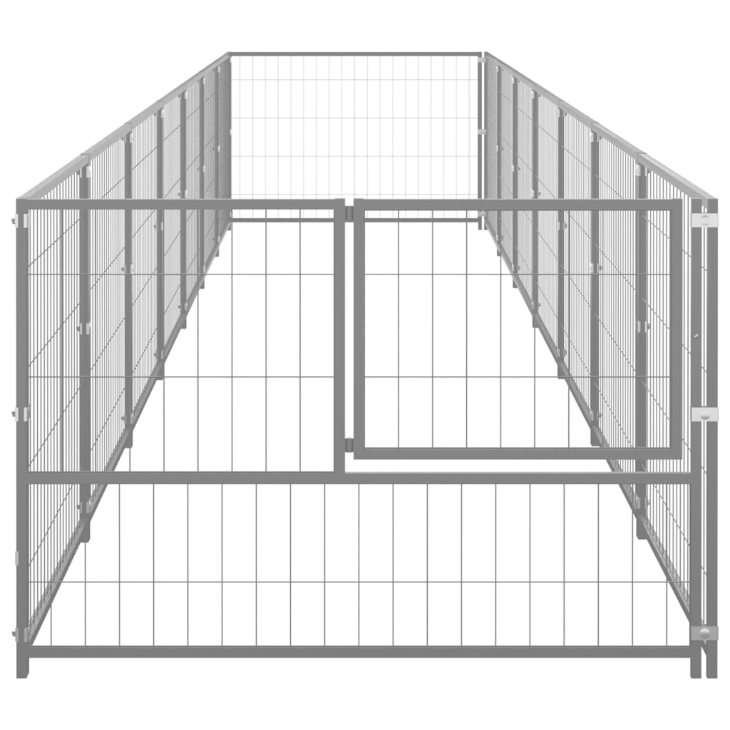 8720286663790_g_en_hd_2 vidaXL Dog Kennel Silver 7 m² Steel - Image 3