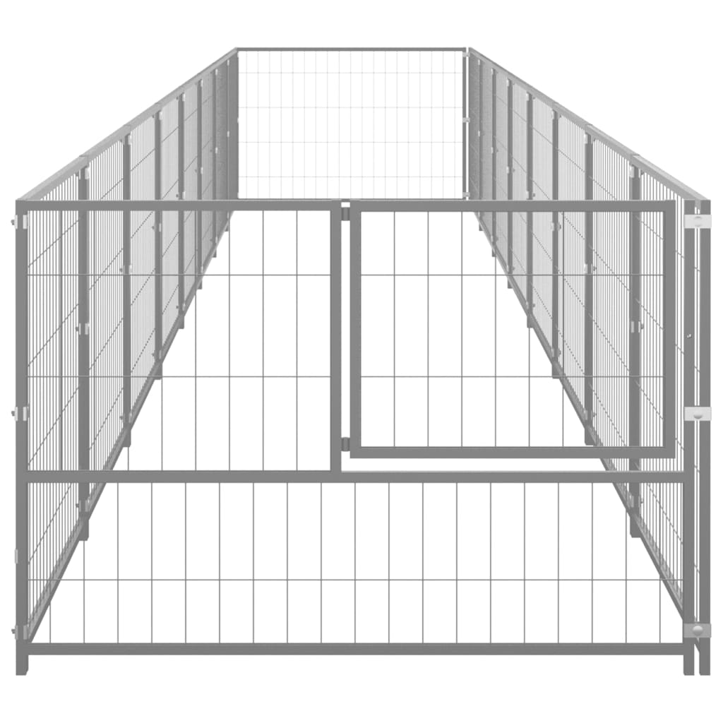 8720286663806_g_en_hd_2 vidaXL Dog Kennel Silver 8 m² Steel - Image 3