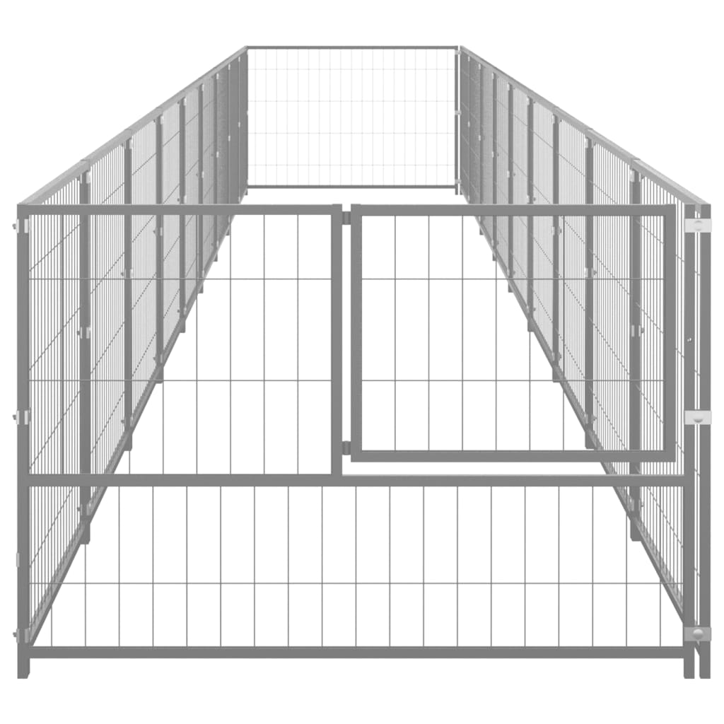 8720286663813_g_en_hd_2 vidaXL Dog Kennel Silver 9 m² Steel - Image 3