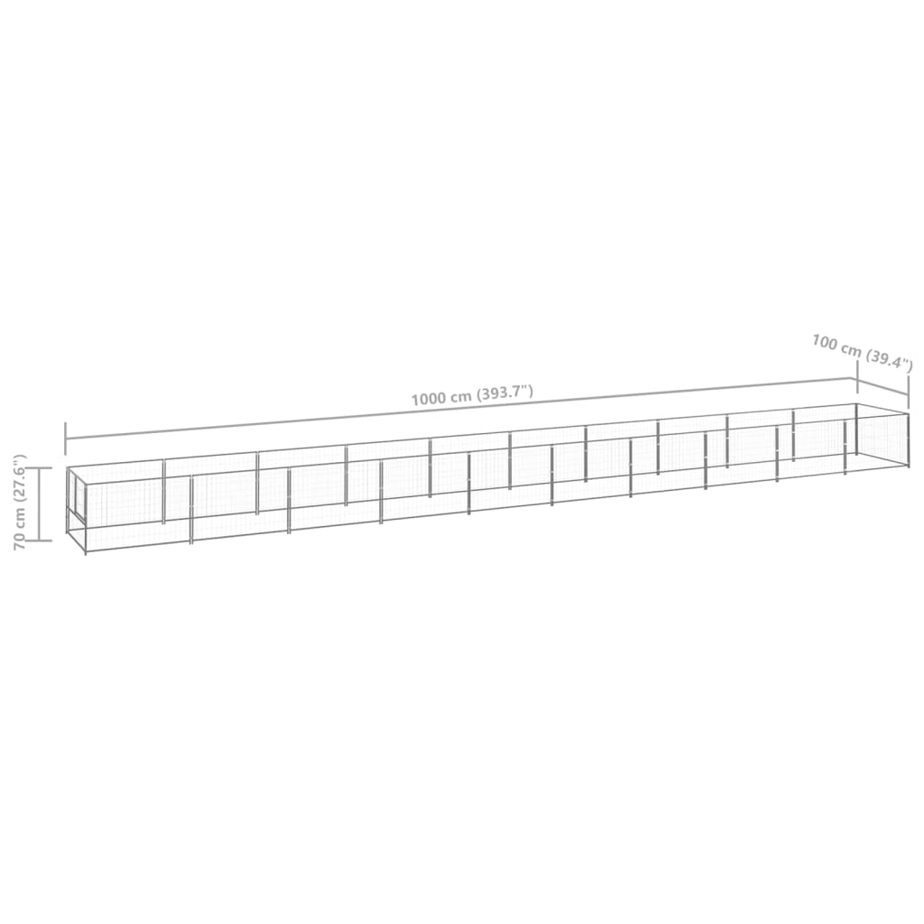 8720286663820_g_en_hd_5 vidaXL Dog Kennel Silver 10 m² Steel - Image 6