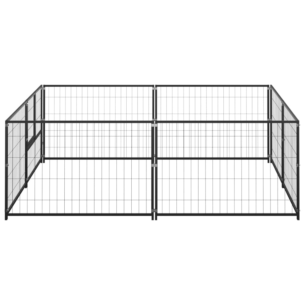 8720286663837_g_en_hd_1 vidaXL Dog Kennel Black 4 m² Steel - Image 2