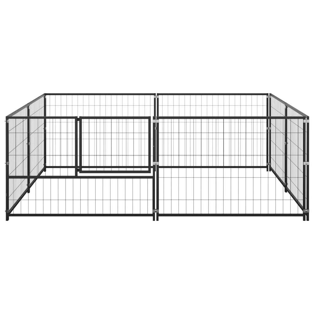 8720286663837_g_en_hd_2 vidaXL Dog Kennel Black 4 m² Steel - Image 3