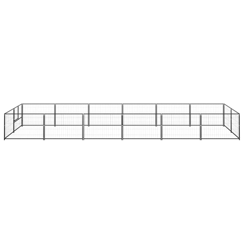 8720286663875_g_en_hd_1 vidaXL Dog Kennel Black 12 m² Steel - Image 2