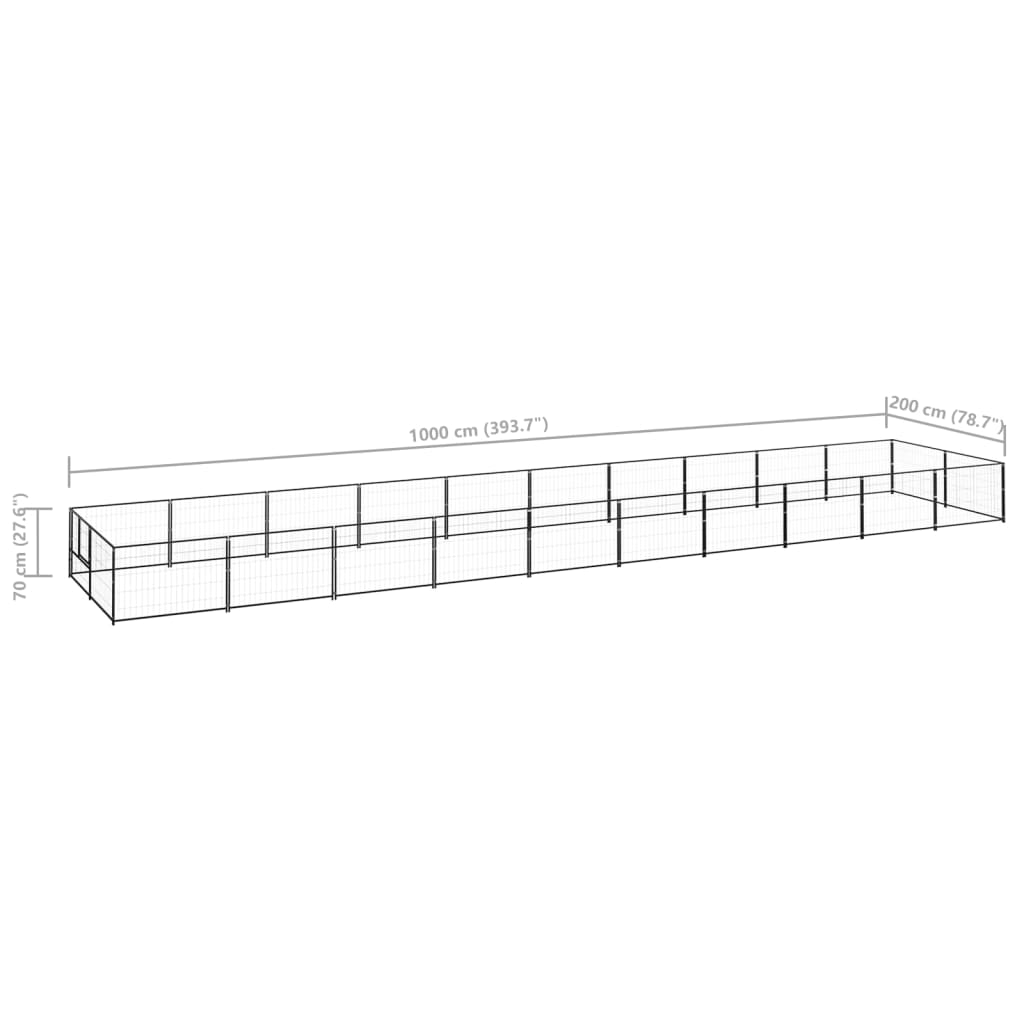 8720286663912_g_en_hd_5 vidaXL Dog Kennel Black 20 m² Steel - Image 6