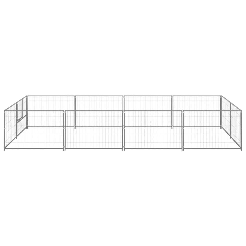 8720286663943_g_en_hd_1 vidaXL Dog Kennel Silver 8 m² Steel - Image 2