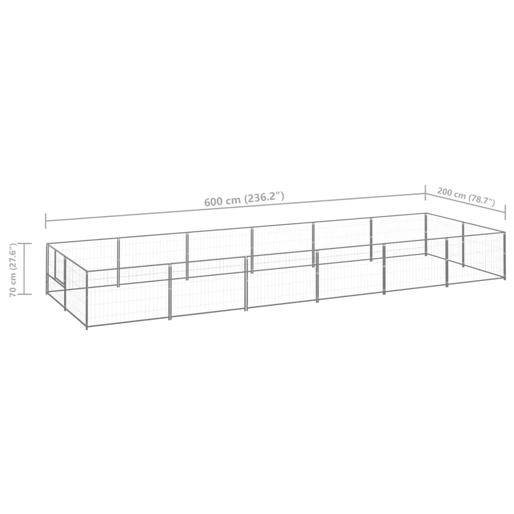 8720286663967_g_en_hd_5 vidaXL Dog Kennel Silver 12 m² Steel - Image 6