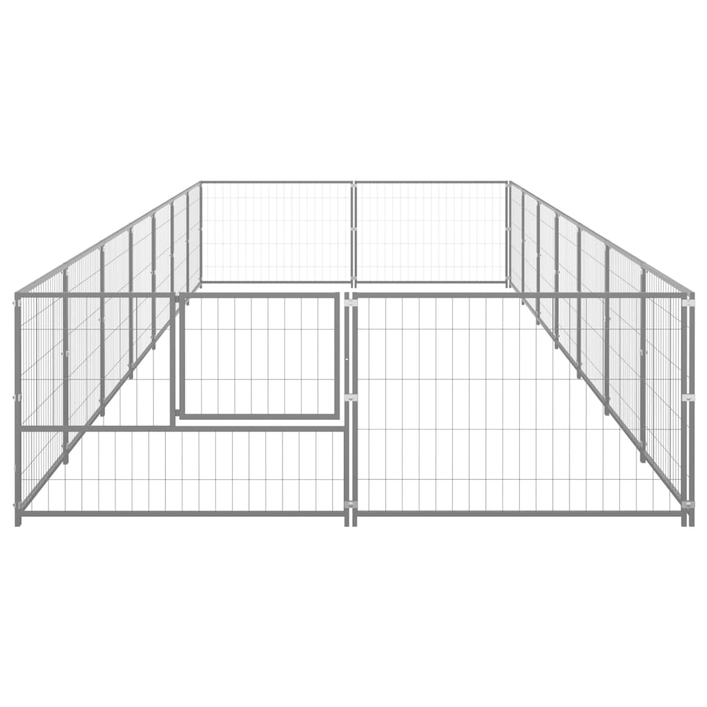 8720286663974_g_en_hd_2 vidaXL Dog Kennel Silver 14 m² Steel - Image 3