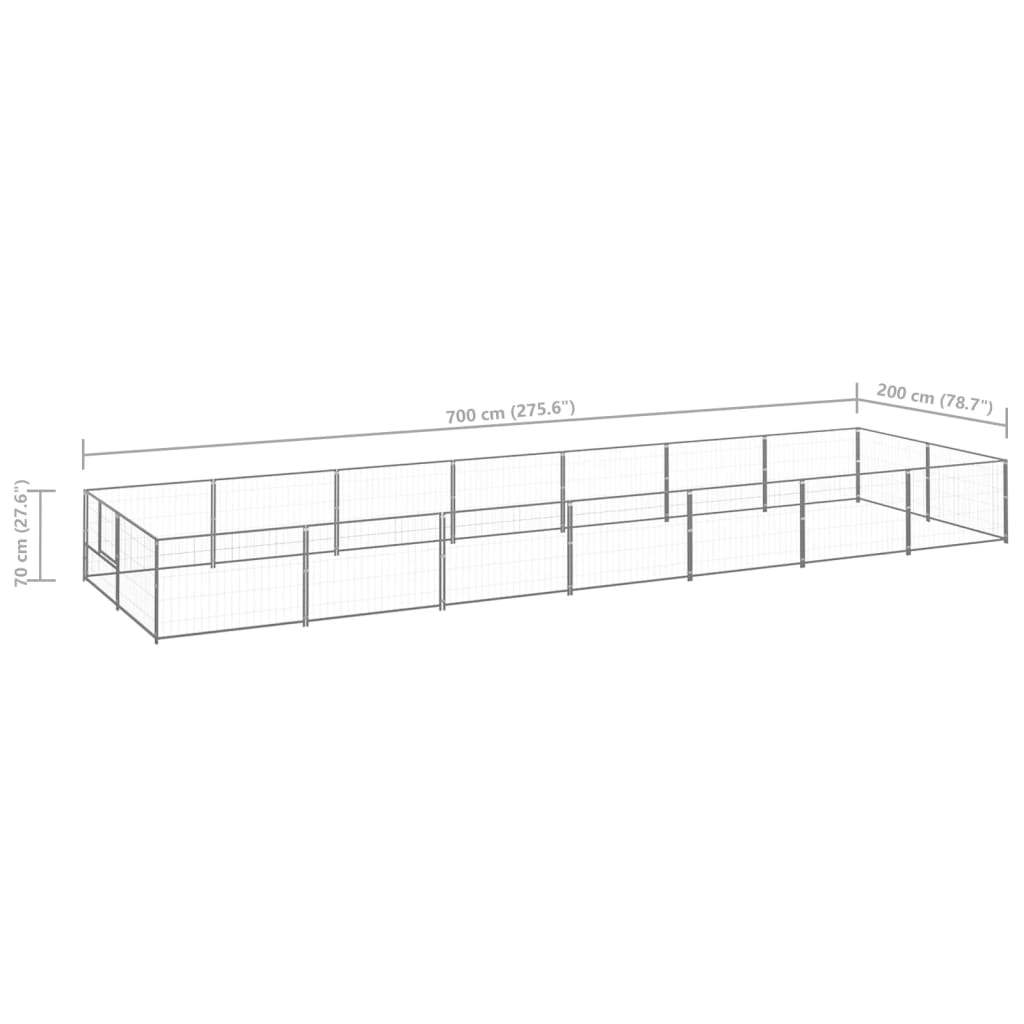 8720286663974_g_en_hd_5 vidaXL Dog Kennel Silver 14 m² Steel - Image 6