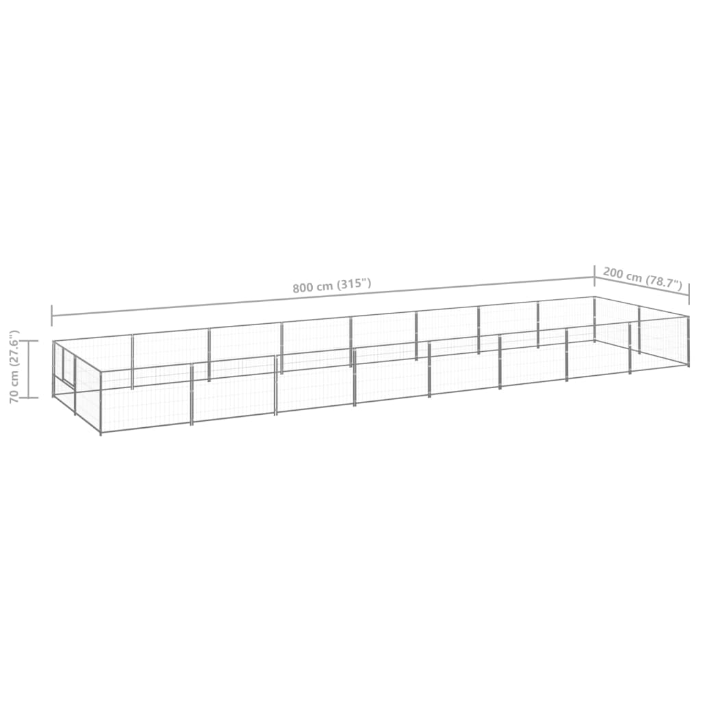 8720286663981_g_en_hd_5 vidaXL Dog Kennel Silver 16 m² Steel - Image 6