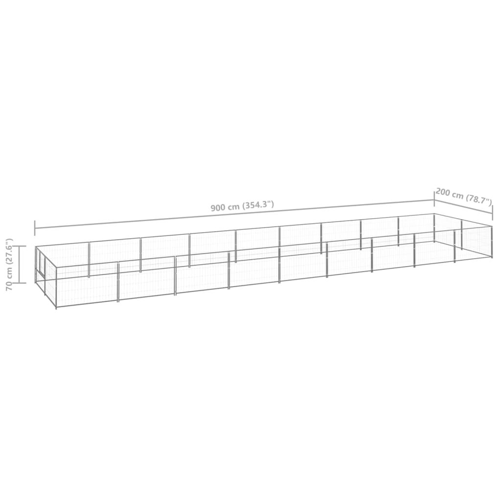 8720286663998_g_en_hd_5 vidaXL Dog Kennel Silver 18 m² Steel - Image 6