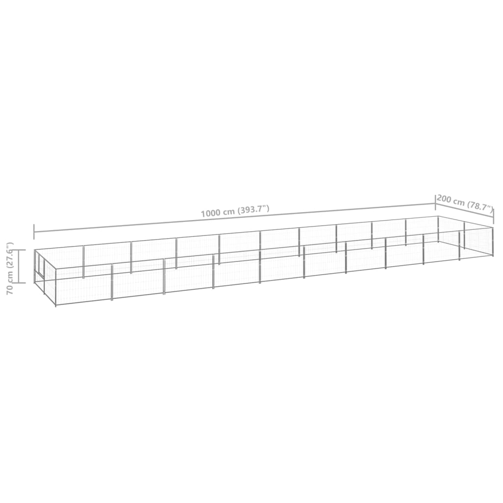 8720286664001_g_en_hd_5 vidaXL Dog Kennel Silver 20 m² Steel - Image 6