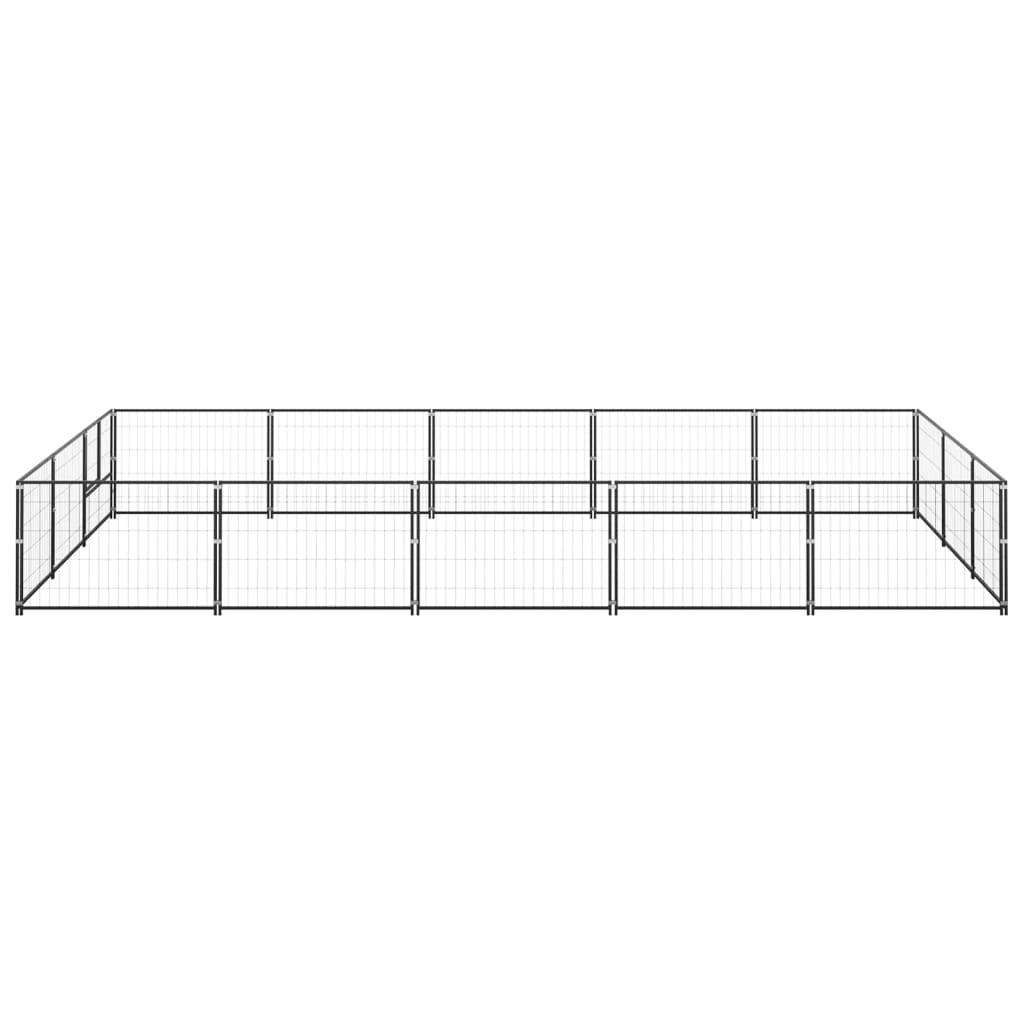 8720286664032_g_en_hd_1 vidaXL Dog Kennel Black 15 m² Steel - Image 2