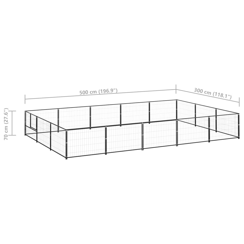 8720286664032_g_en_hd_5 vidaXL Dog Kennel Black 15 m² Steel - Image 6