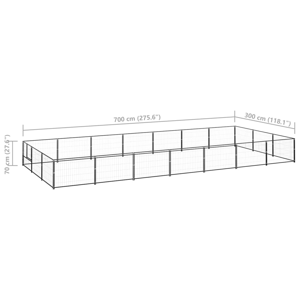 8720286664056_g_en_hd_5 vidaXL Dog Kennel Black 21 m² Steel - Image 6