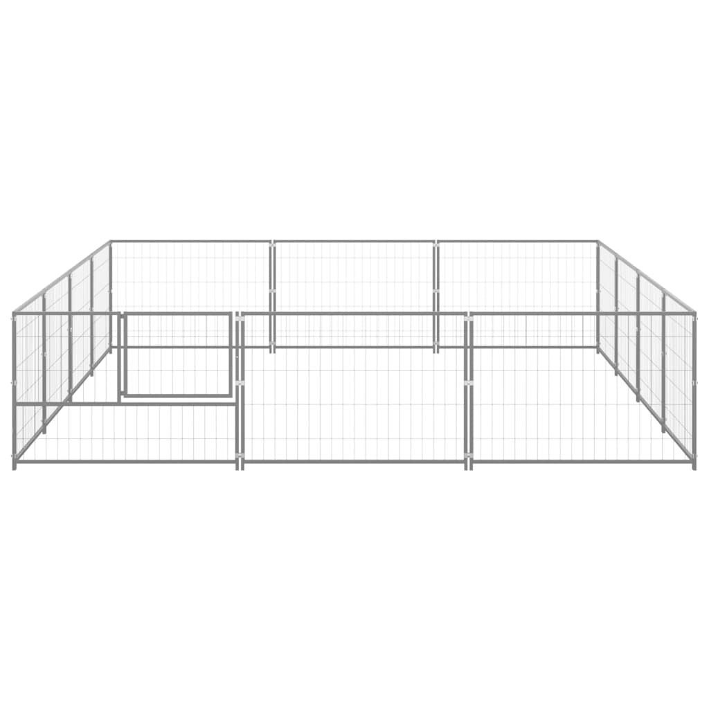 8720286664100_g_en_hd_2 vidaXL Dog Kennel Silver 12 m² Steel - Image 3