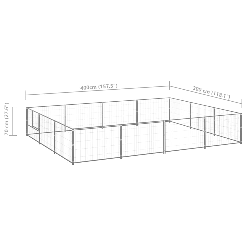 8720286664100_g_en_hd_5 vidaXL Dog Kennel Silver 12 m² Steel - Image 6