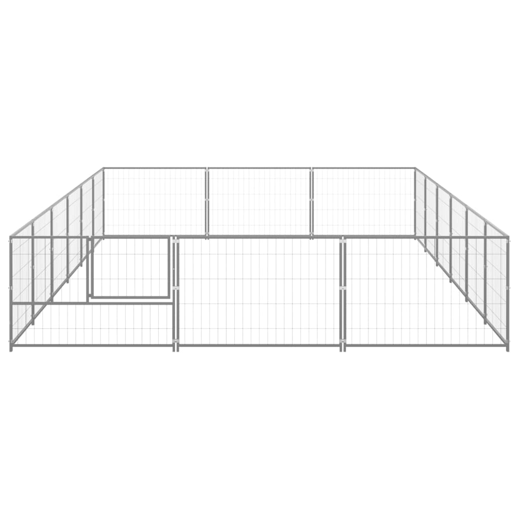 8720286664124_g_en_hd_2 vidaXL Dog Kennel Silver 18 m² Steel - Image 3