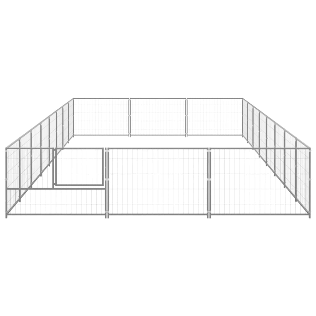 8720286664148_g_en_hd_2 vidaXL Dog Kennel Silver 24 m² Steel - Image 3