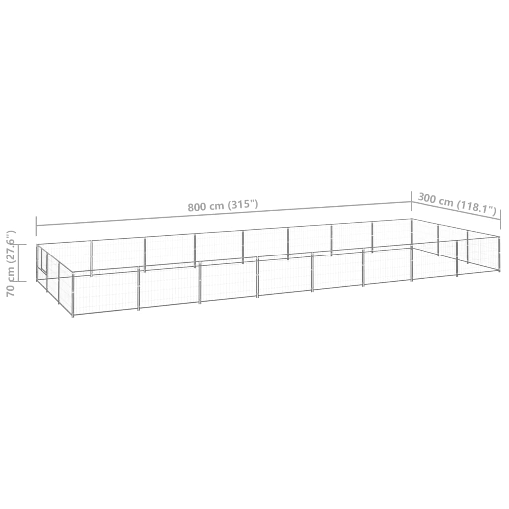 8720286664148_g_en_hd_5 vidaXL Dog Kennel Silver 24 m² Steel - Image 6