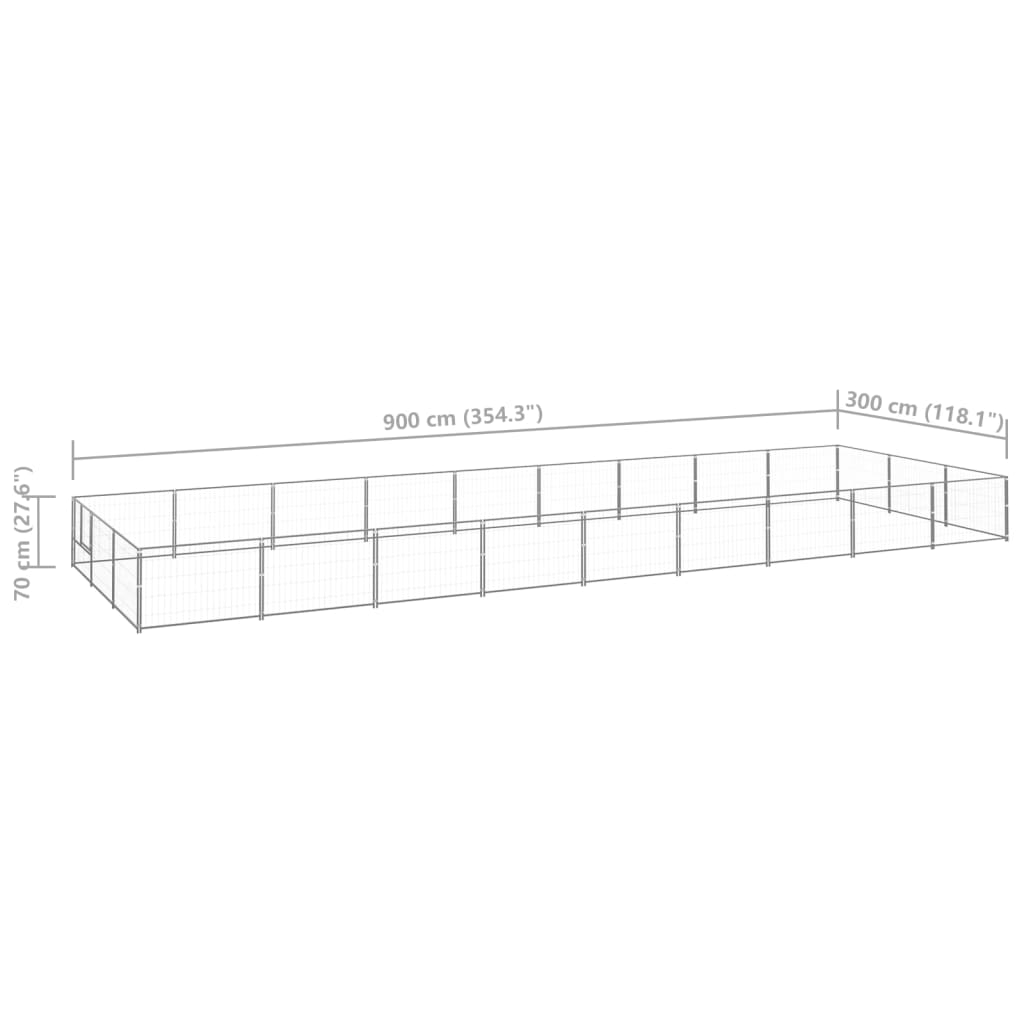 8720286664155_g_en_hd_5 vidaXL Dog Kennel Silver 27 m² Steel - Image 6