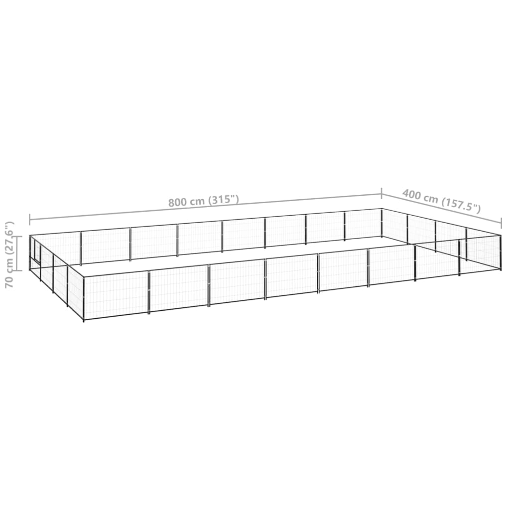 8720286664216_g_en_hd_5 vidaXL Dog Kennel Black 32 m² Steel - Image 6