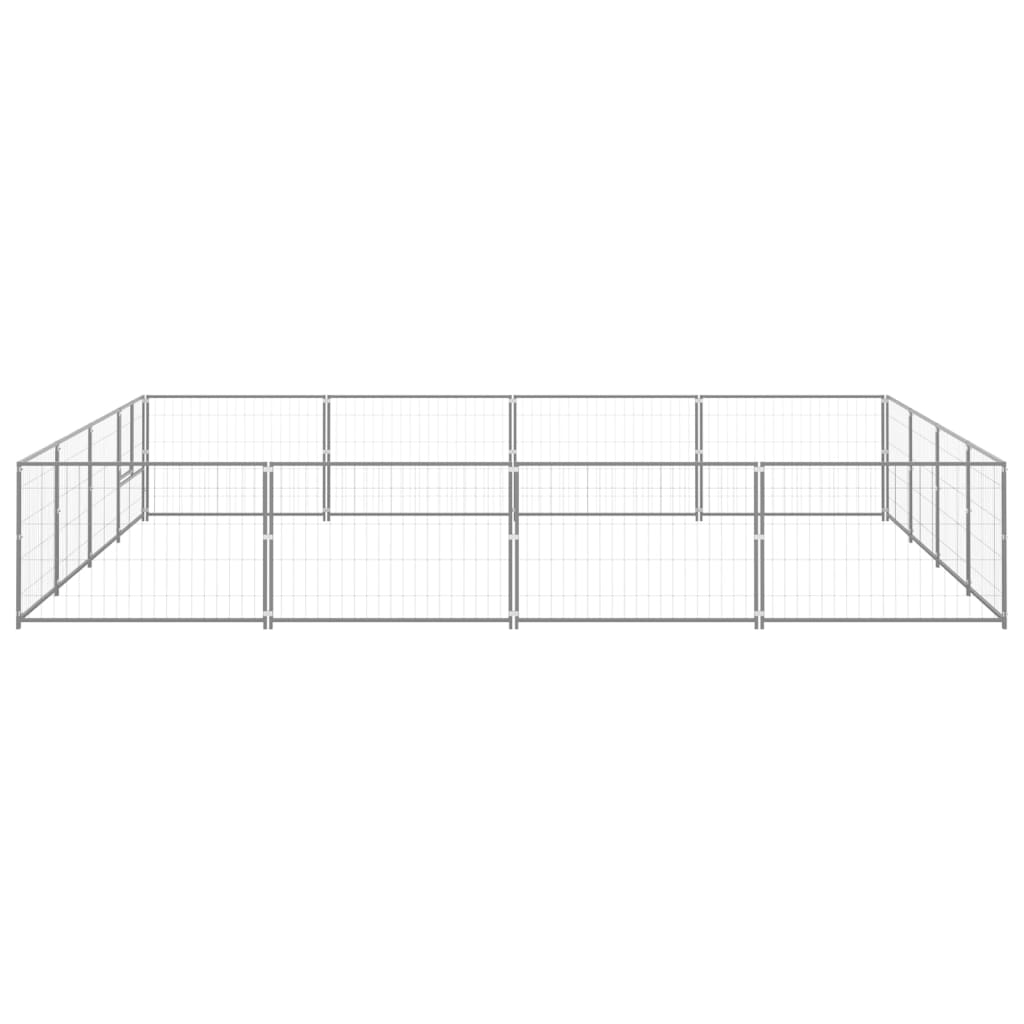 8720286664247_g_en_hd_1 vidaXL Dog Kennel Silver 16 m² Steel - Image 2