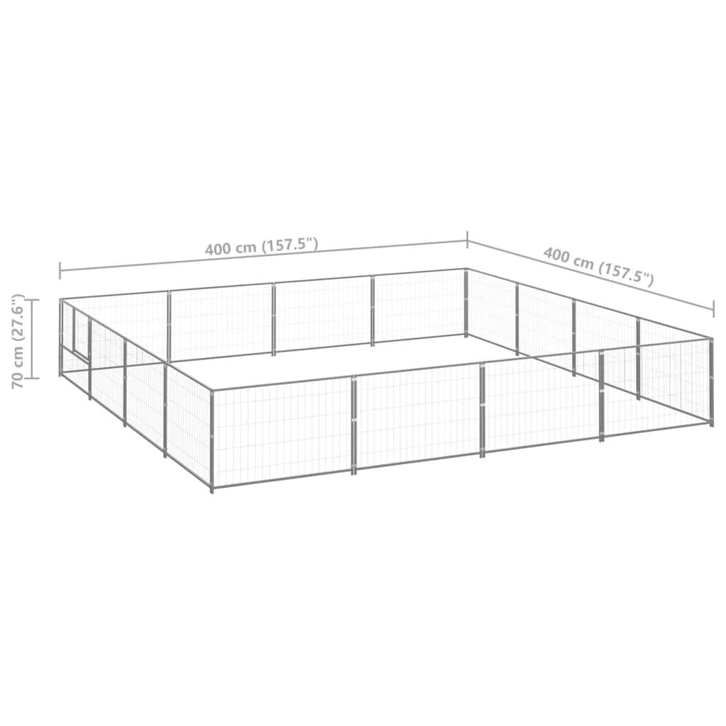8720286664247_g_en_hd_5 vidaXL Dog Kennel Silver 16 m² Steel - Image 6