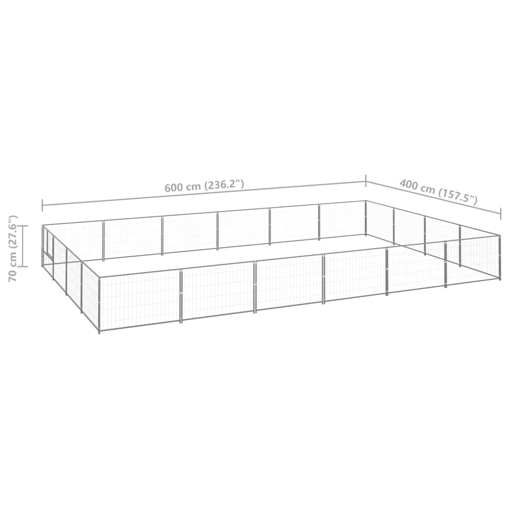 8720286664261_g_en_hd_5 vidaXL Dog Kennel Silver 24 m² Steel - Image 6