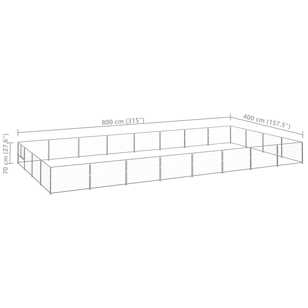 8720286664285_g_en_hd_5 vidaXL Dog Kennel Silver 32 m² Steel - Image 6