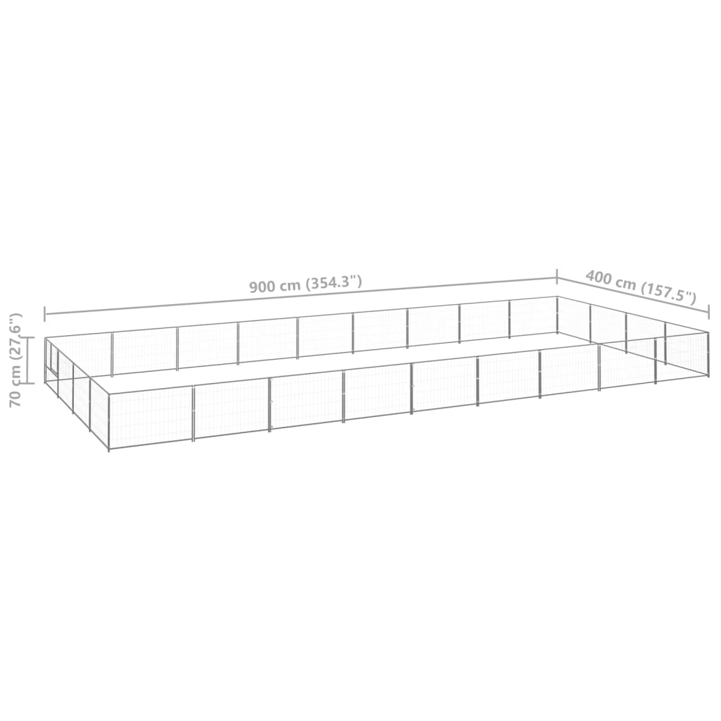 8720286664292_g_en_hd_5 vidaXL Dog Kennel Silver 36 m² Steel - Image 6